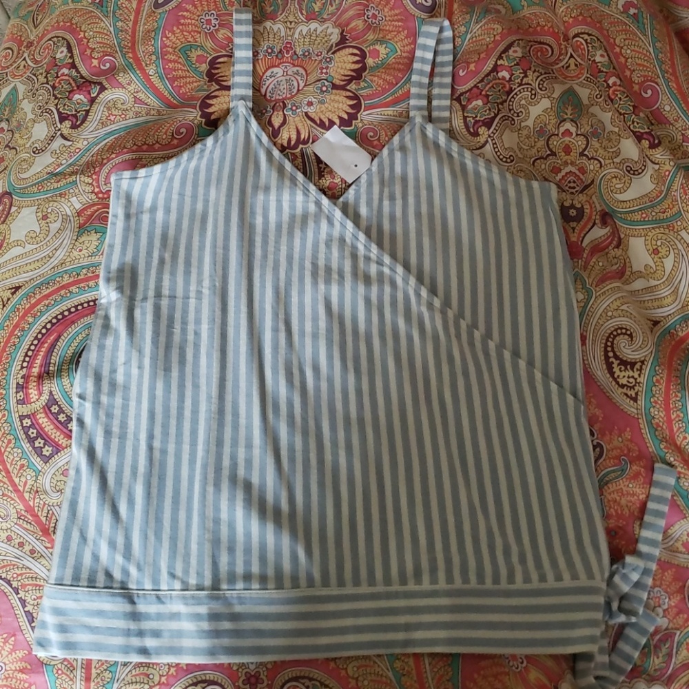 J. Crew Striped Tie-Wrap Cami Top New with Tags - Picture 2 of 3